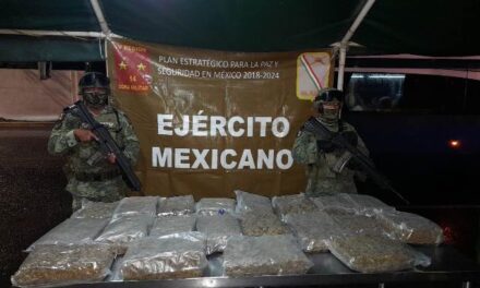 ¡El Ejército Mexicano aseguró 10 kilos de marihuana en un autobús en Aguascalientes!