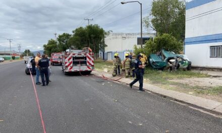 ¡En Aguascalientes automovilista murió tras estrellarse contra un árbol!